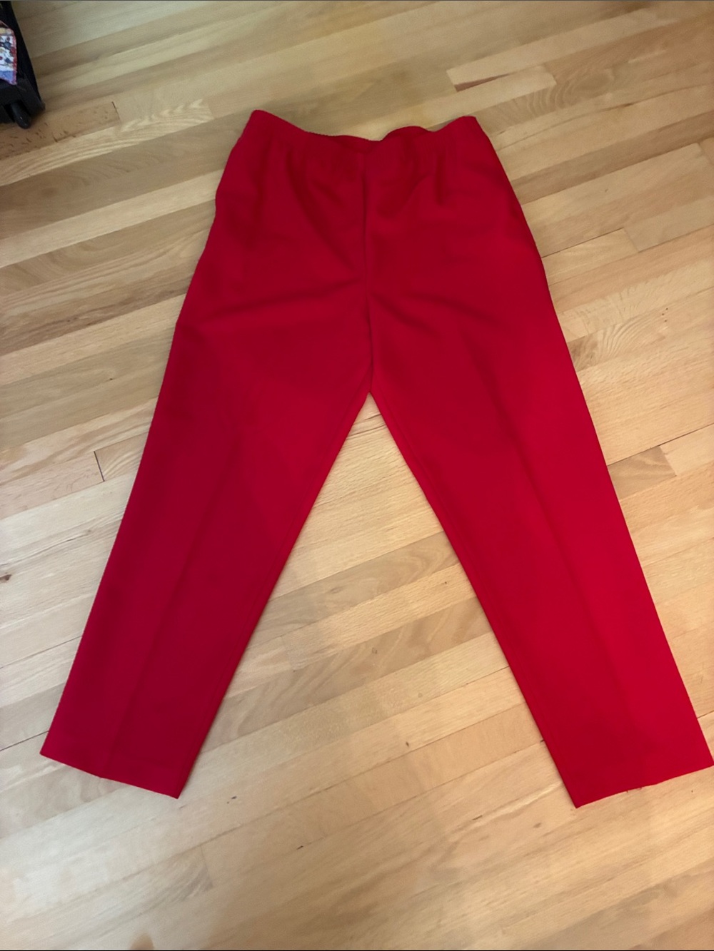 Alia Red High-Waist Tapered Trousers